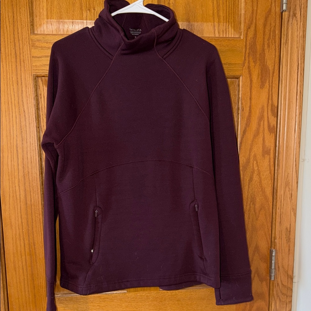 Athleta Maroon Funnel Neck Pullover